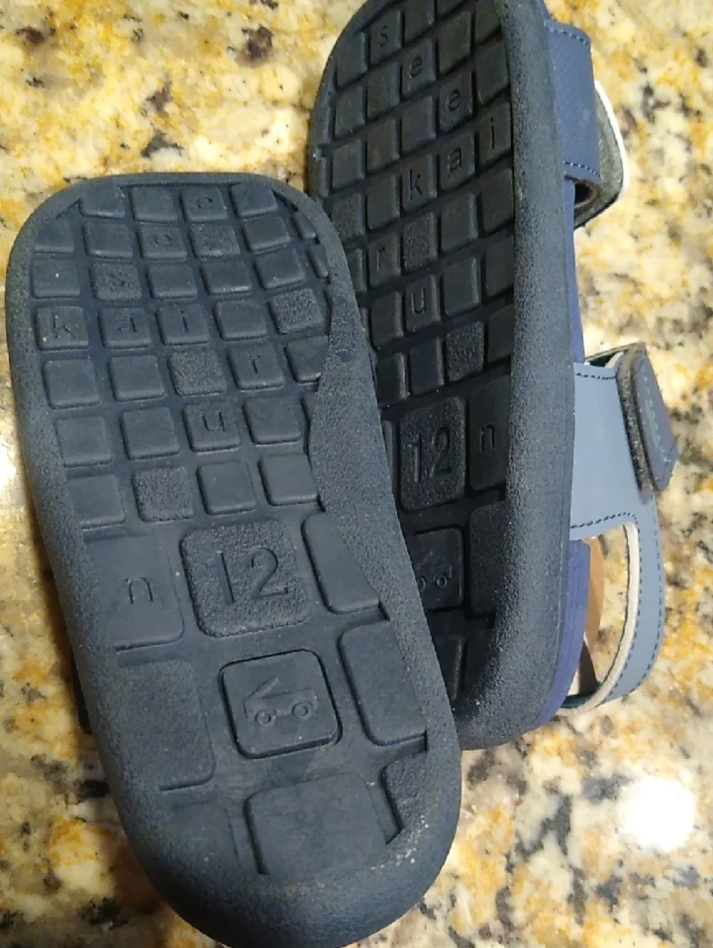 New See Kai Run Navy and Light Blue Kids' Adjustable Sandals Size 12.